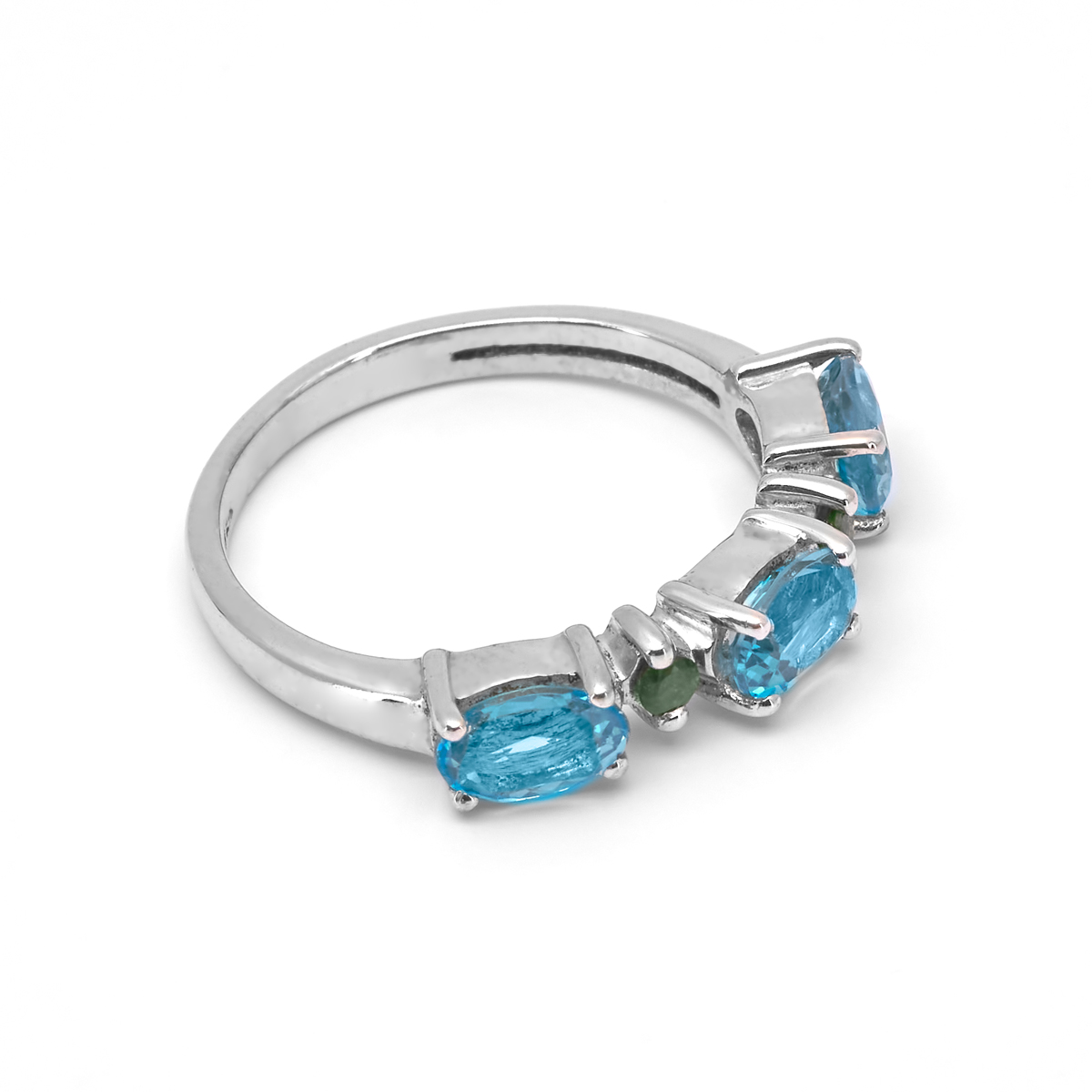 Bague topaze, diopside argent Elsa